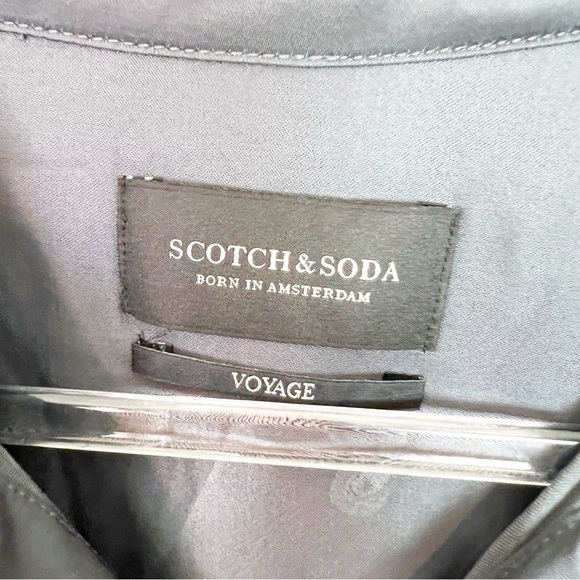 SCOTCH & SODA DARK GRAY BUTTON FRONT STRETCH BLOUSE WOMENS SZ XL - Picture 5 of 5